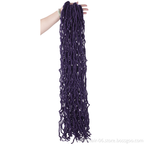 Nu Faux Locs Crochet Hair Soft Locs Crochet Braids Hair 21 Roots Wavy 36inch Goddess Locs Dreadlocs  Synthetic Hair Extensions